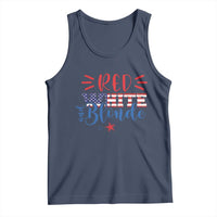 Funny 4th Of july Red White And Blonde Tank Top Patriotic American Flag - Wonder Print Shop