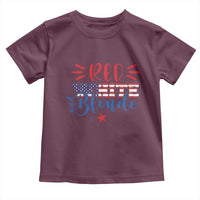 Funny 4th Of july Red White And Blonde Toddler T Shirt Patriotic American Flag - Wonder Print Shop
