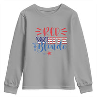 Funny 4th Of july Red White And Blonde Youth Sweatshirt Patriotic American Flag - Wonder Print Shop