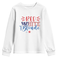 Funny 4th Of july Red White And Blonde Youth Sweatshirt Patriotic American Flag - Wonder Print Shop