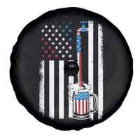 Funny Pouring Beer American Flag 4th Of July Craft Brewery Spare Tire Cover - Wonder Print Shop