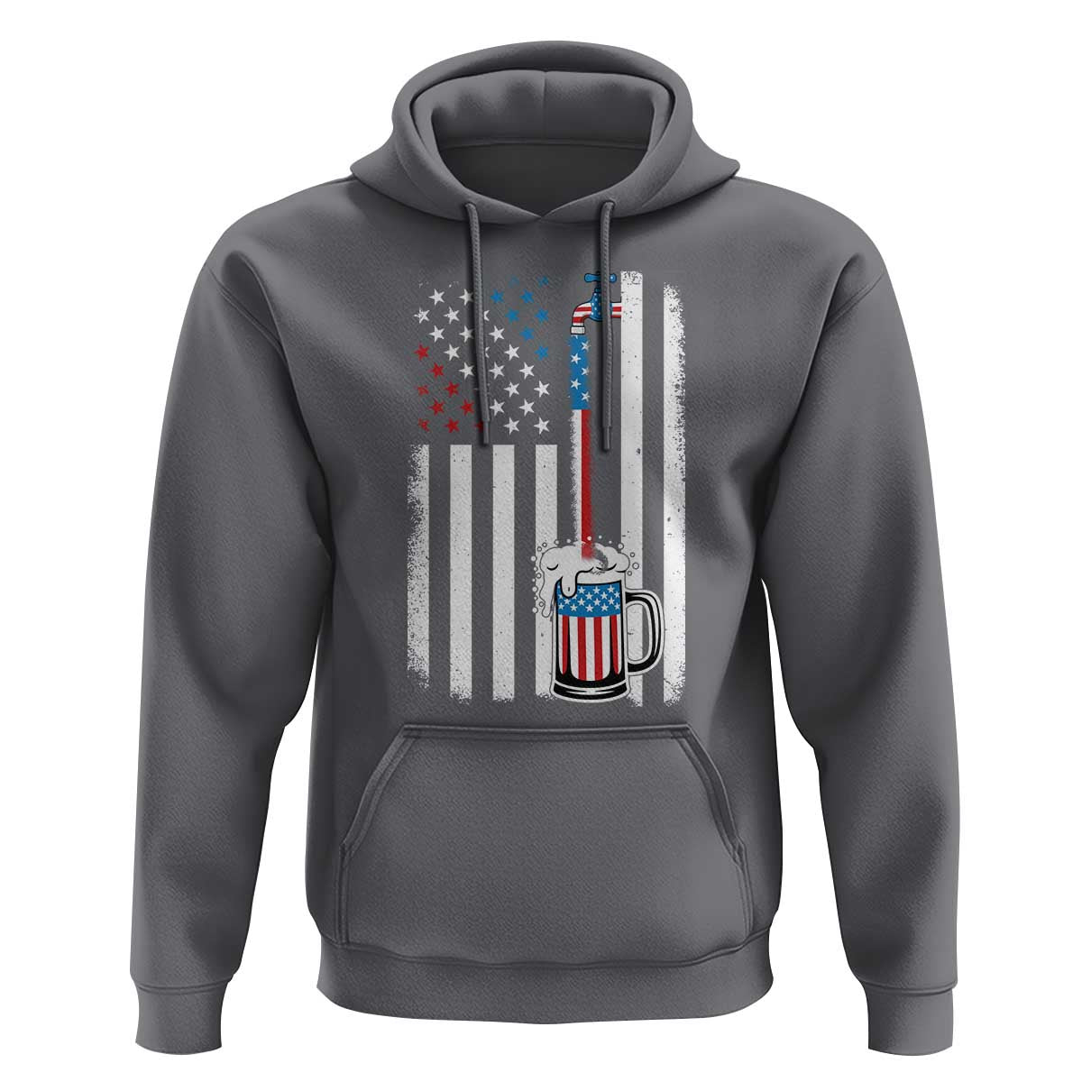 Funny Pouring Beer American Flag 4th Of July Craft Brewery Hoodie - Wonder Print Shop