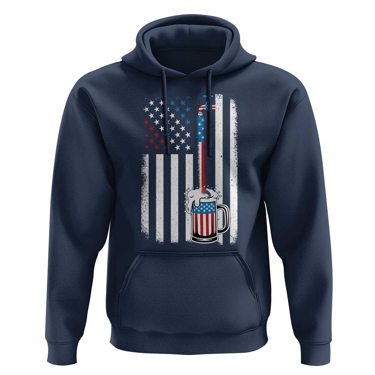 Funny Pouring Beer American Flag 4th Of July Craft Brewery Hoodie - Wonder Print Shop