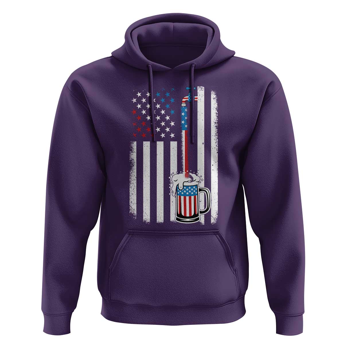 Funny Pouring Beer American Flag 4th Of July Craft Brewery Hoodie - Wonder Print Shop