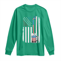 Funny Pouring Beer American Flag 4th Of July Craft Brewery Long Sleeve Shirt - Wonder Print Shop