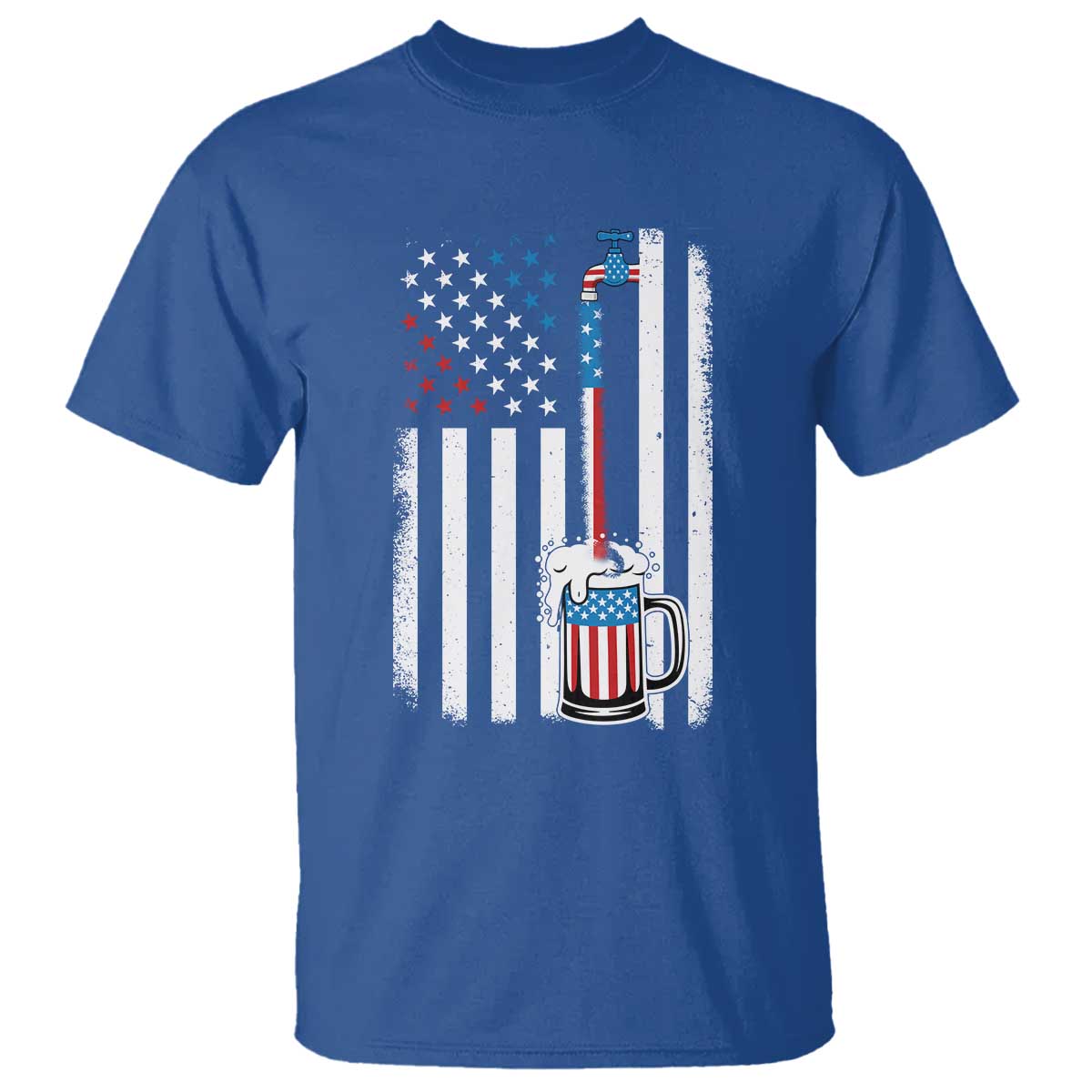 Funny Pouring Beer American Flag 4th Of July Craft Brewery T Shirt - Wonder Print Shop