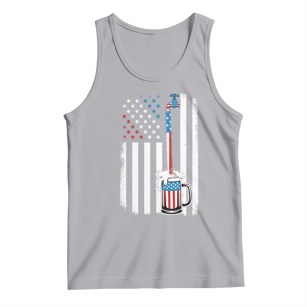 Funny Pouring Beer American Flag 4th Of July Craft Brewery Tank Top - Wonder Print Shop