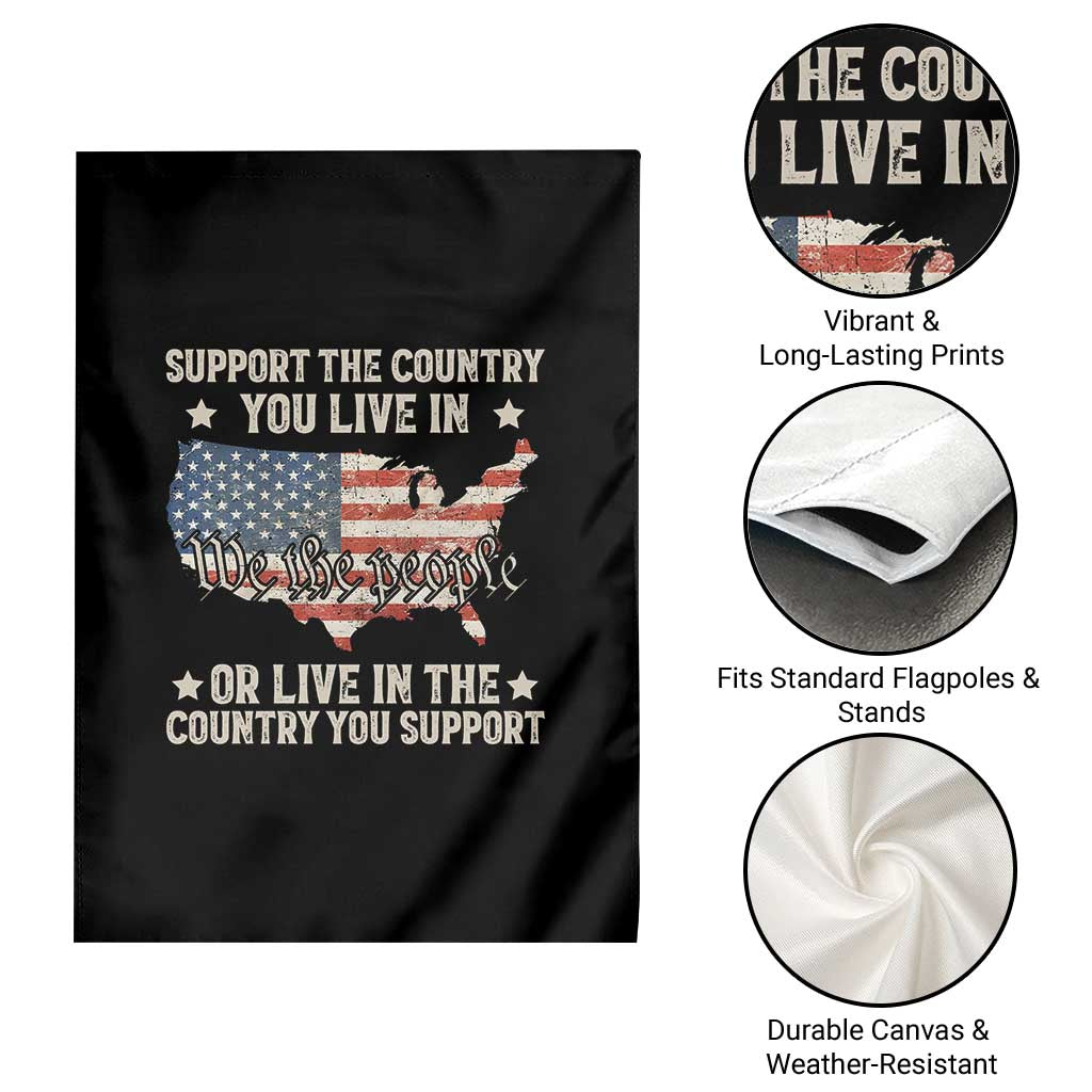 Funny Support The Country You Live In Garden Flag American Flag Map We The People Patriotic - Wonder Print Shop