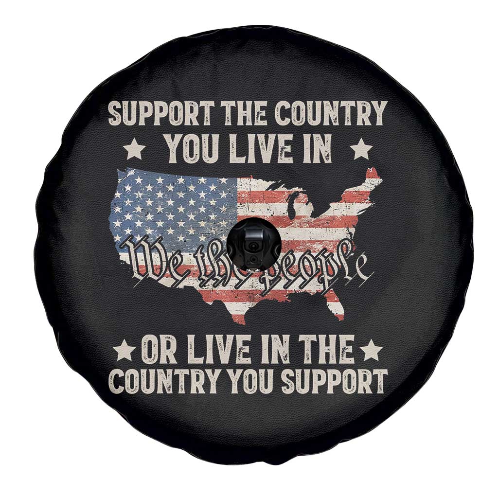 Funny Support The Country You Live In Spare Tire Cover American Flag Map We The People Patriotic - Wonder Print Shop