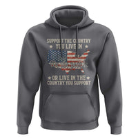 Funny Support The Country You Live In Hoodie American Flag Map We The People Patriotic - Wonder Print Shop
