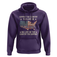 Funny Support The Country You Live In Hoodie American Flag Map We The People Patriotic - Wonder Print Shop