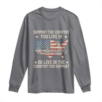 Funny Support The Country You Live In Long Sleeve Shirt American Flag Map We The People Patriotic - Wonder Print Shop