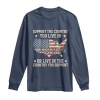 Funny Support The Country You Live In Long Sleeve Shirt American Flag Map We The People Patriotic - Wonder Print Shop