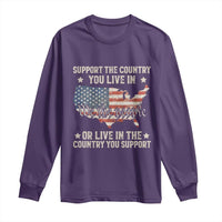 Funny Support The Country You Live In Long Sleeve Shirt American Flag Map We The People Patriotic - Wonder Print Shop