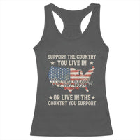 Funny Support The Country You Live In Racerback Tank Top American Flag Map We The People Patriotic - Wonder Print Shop