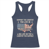 Funny Support The Country You Live In Racerback Tank Top American Flag Map We The People Patriotic - Wonder Print Shop