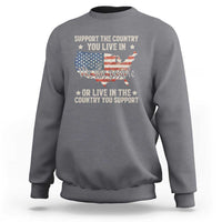 Funny Support The Country You Live In Sweatshirt American Flag Map We The People Patriotic - Wonder Print Shop