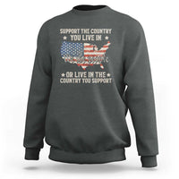 Funny Support The Country You Live In Sweatshirt American Flag Map We The People Patriotic - Wonder Print Shop