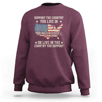 Funny Support The Country You Live In Sweatshirt American Flag Map We The People Patriotic - Wonder Print Shop