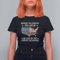 Funny Support The Country You Live In T Shirt For Women American Flag Map We The People Patriotic - Wonder Print Shop