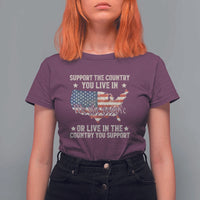 Funny Support The Country You Live In T Shirt For Women American Flag Map We The People Patriotic - Wonder Print Shop