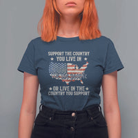Funny Support The Country You Live In T Shirt For Women American Flag Map We The People Patriotic - Wonder Print Shop