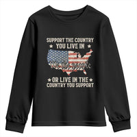 Funny Support The Country You Live In Youth Sweatshirt American Flag Map We The People Patriotic - Wonder Print Shop
