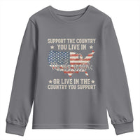 Funny Support The Country You Live In Youth Sweatshirt American Flag Map We The People Patriotic - Wonder Print Shop