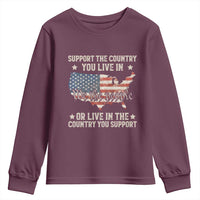Funny Support The Country You Live In Youth Sweatshirt American Flag Map We The People Patriotic - Wonder Print Shop