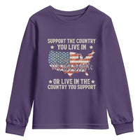 Funny Support The Country You Live In Youth Sweatshirt American Flag Map We The People Patriotic - Wonder Print Shop