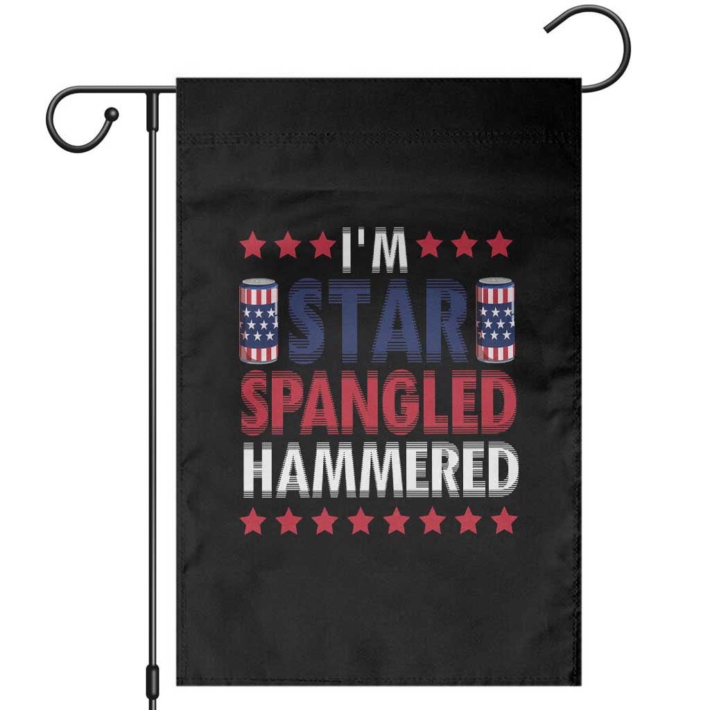 Funny 4th Of July Beer Drinking Lover Garden Flag I'm Star Spangled Hammered - Wonder Print Shop