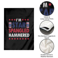 Funny 4th Of July Beer Drinking Lover Garden Flag I'm Star Spangled Hammered - Wonder Print Shop