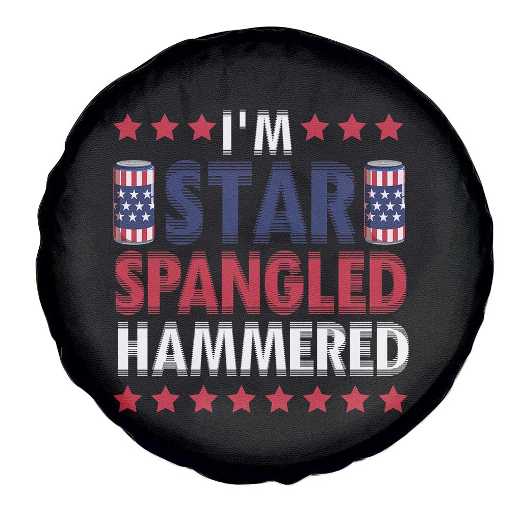 Funny 4th Of July Beer Drinking Lover Spare Tire Cover I'm Star Spangled Hammered - Wonder Print Shop