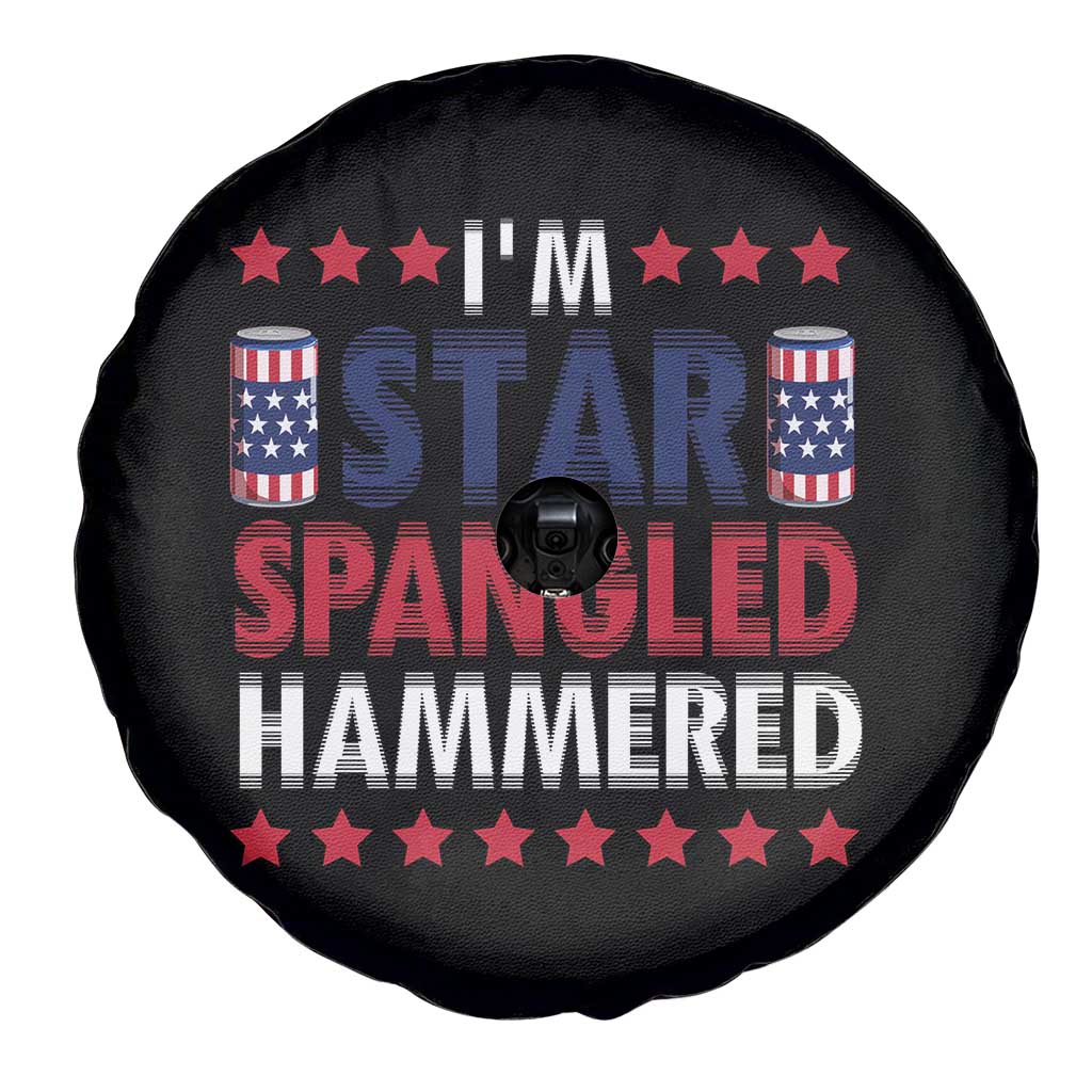Funny 4th Of July Beer Drinking Lover Spare Tire Cover I'm Star Spangled Hammered - Wonder Print Shop