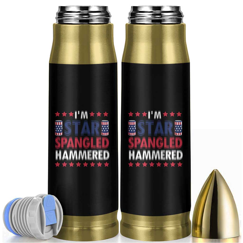 Funny 4th Of July Beer Drinking Lover Bullet Tumbler I'm Star Spangled Hammered - Wonder Print Shop