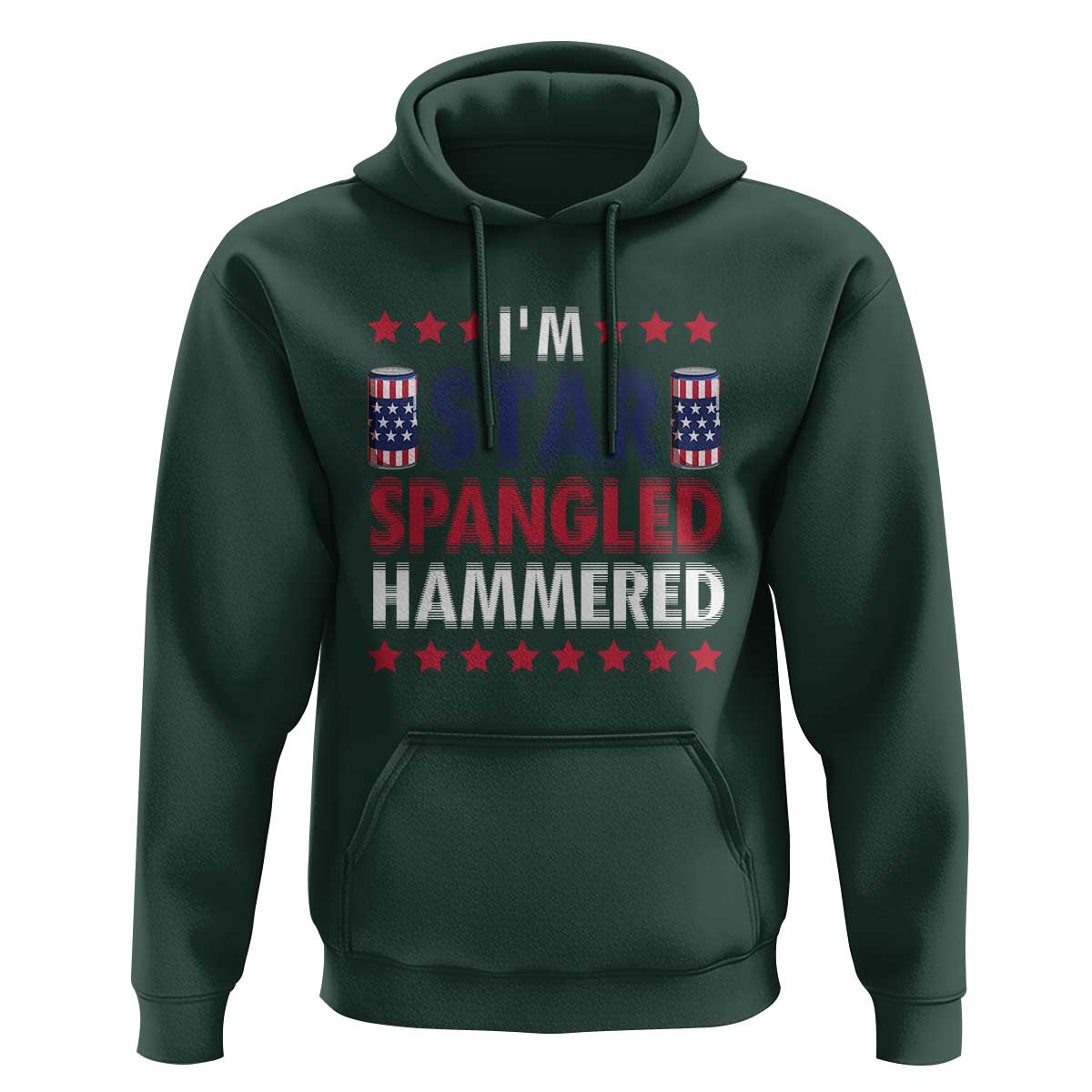 Funny 4th Of July Beer Drinking Lover Hoodie I'm Star Spangled Hammered - Wonder Print Shop