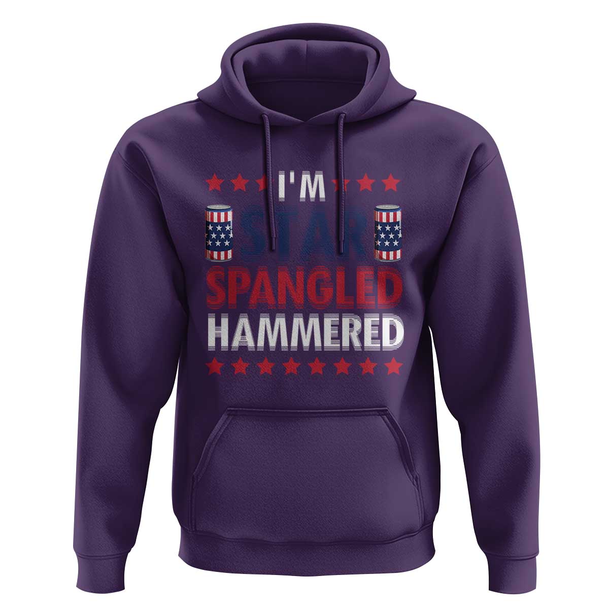 Funny 4th Of July Beer Drinking Lover Hoodie I'm Star Spangled Hammered - Wonder Print Shop