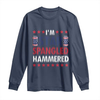 Funny 4th Of July Beer Drinking Lover Long Sleeve Shirt I'm Star Spangled Hammered - Wonder Print Shop