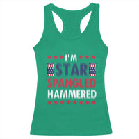 Funny 4th Of July Beer Drinking Lover Racerback Tank Top I'm Star Spangled Hammered - Wonder Print Shop
