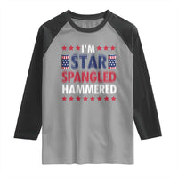 Funny 4th Of July Beer Drinking Lover Raglan Shirt I'm Star Spangled Hammered - Wonder Print Shop