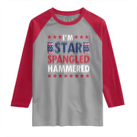 Funny 4th Of July Beer Drinking Lover Raglan Shirt I'm Star Spangled Hammered - Wonder Print Shop