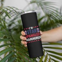 Funny 4th Of July Beer Drinking Lover Skinny Tumbler I'm Star Spangled Hammered - Wonder Print Shop