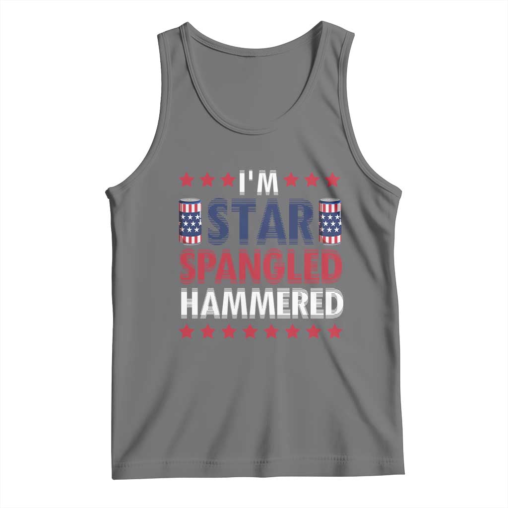 Funny 4th Of July Beer Drinking Lover Tank Top I'm Star Spangled Hammered - Wonder Print Shop