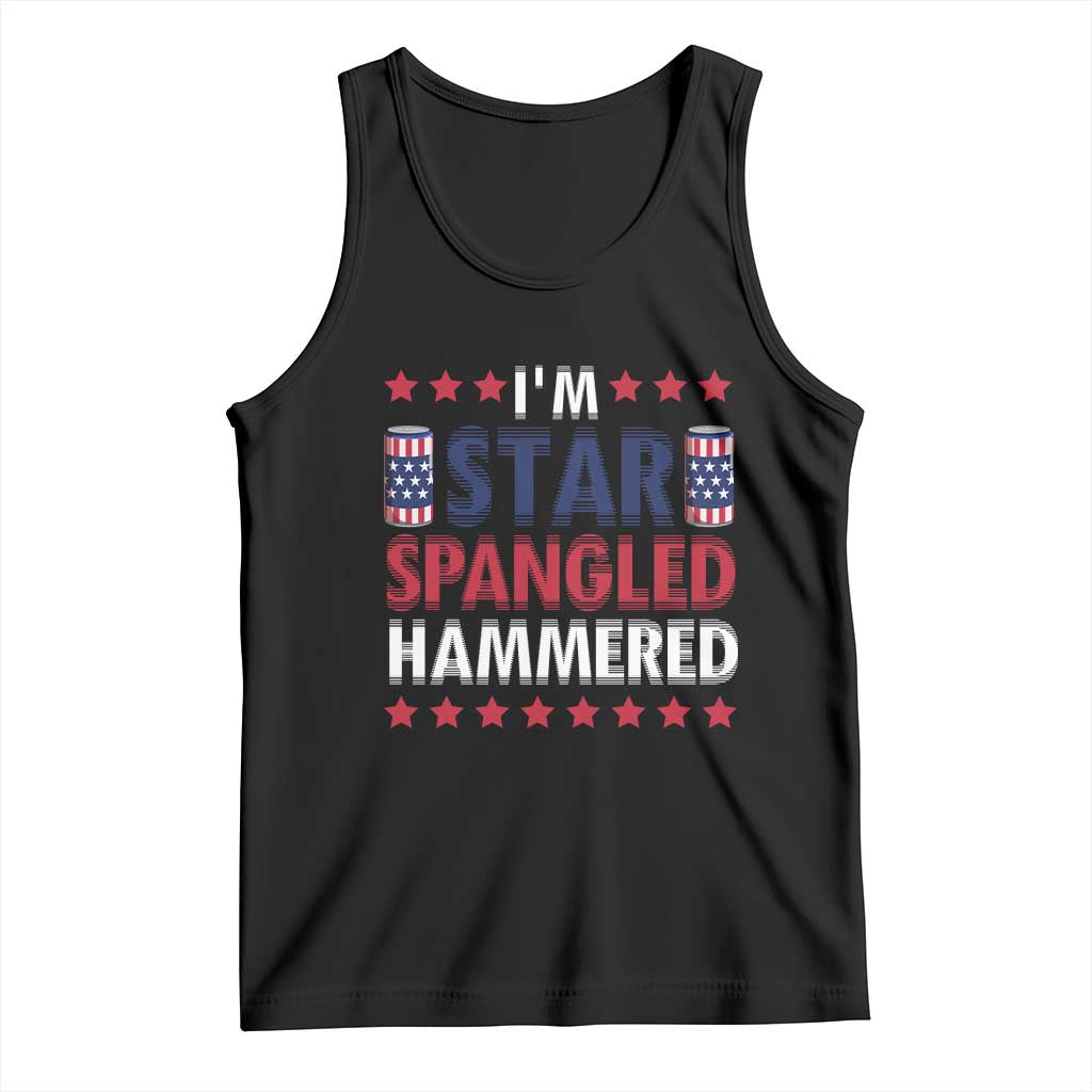 Funny 4th Of July Beer Drinking Lover Tank Top I'm Star Spangled Hammered - Wonder Print Shop