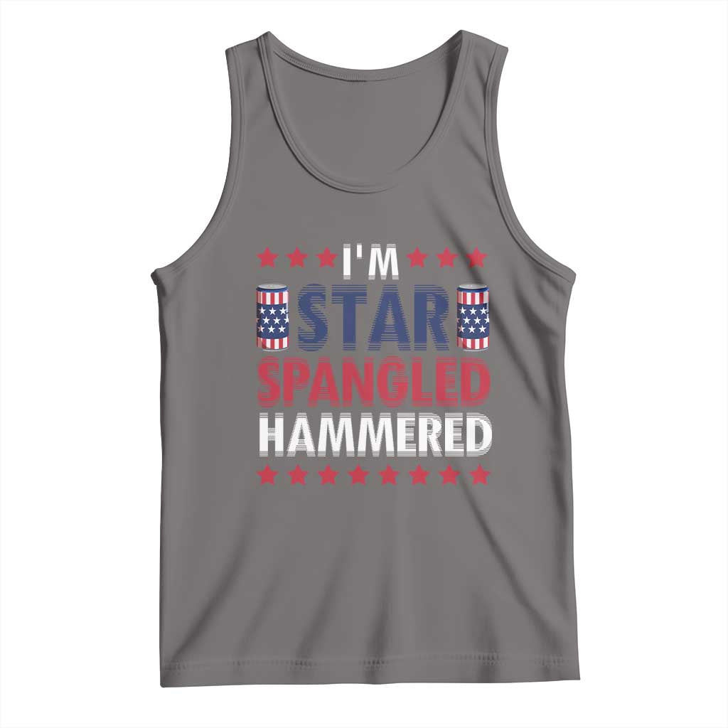 Funny 4th Of July Beer Drinking Lover Tank Top I'm Star Spangled Hammered - Wonder Print Shop