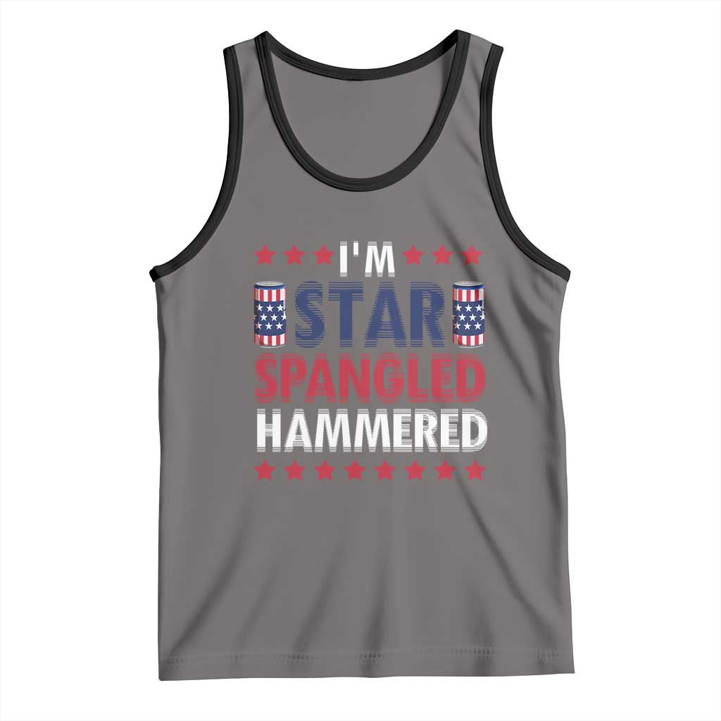 Funny 4th Of July Beer Drinking Lover Tank Top I'm Star Spangled Hammered - Wonder Print Shop