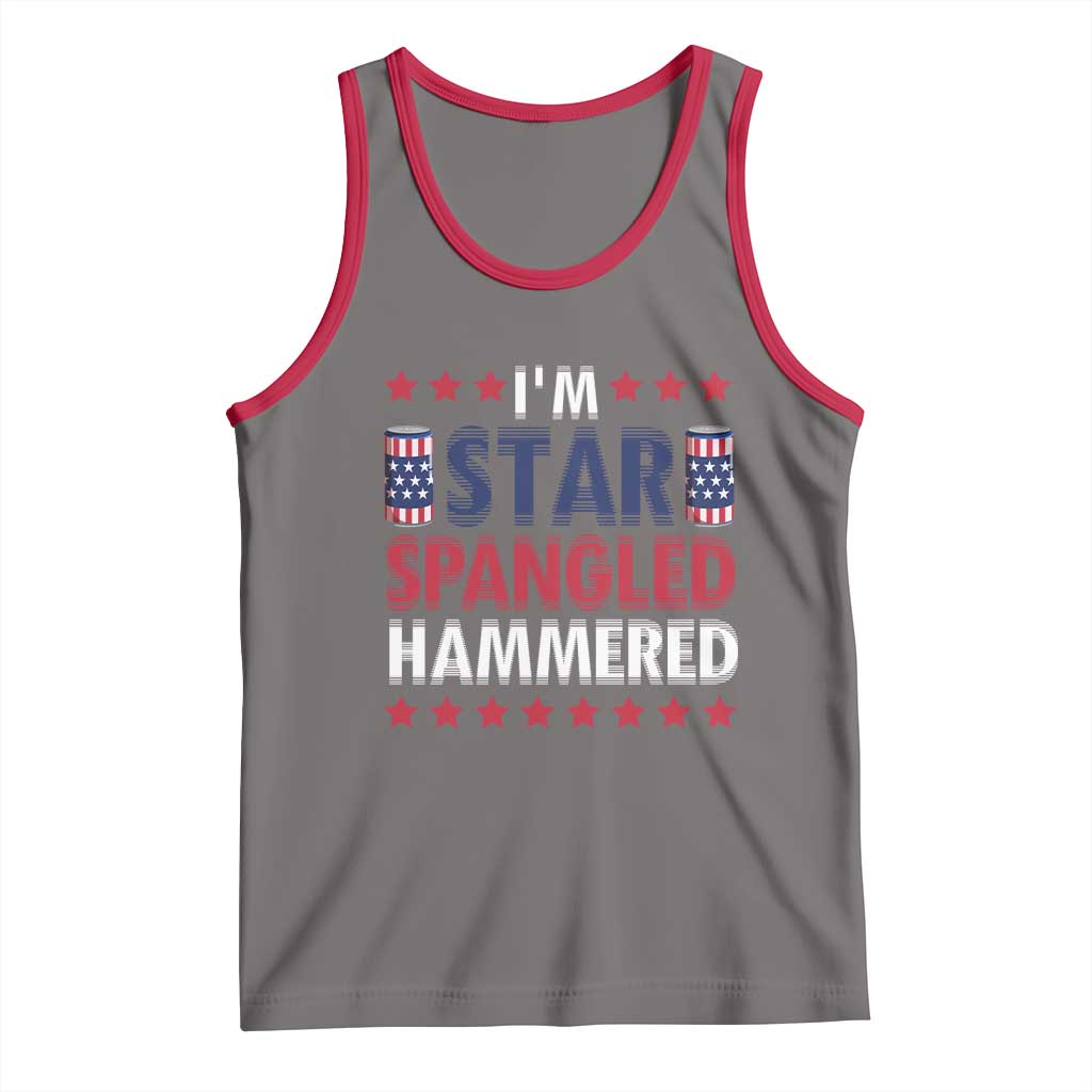 Funny 4th Of July Beer Drinking Lover Tank Top I'm Star Spangled Hammered - Wonder Print Shop