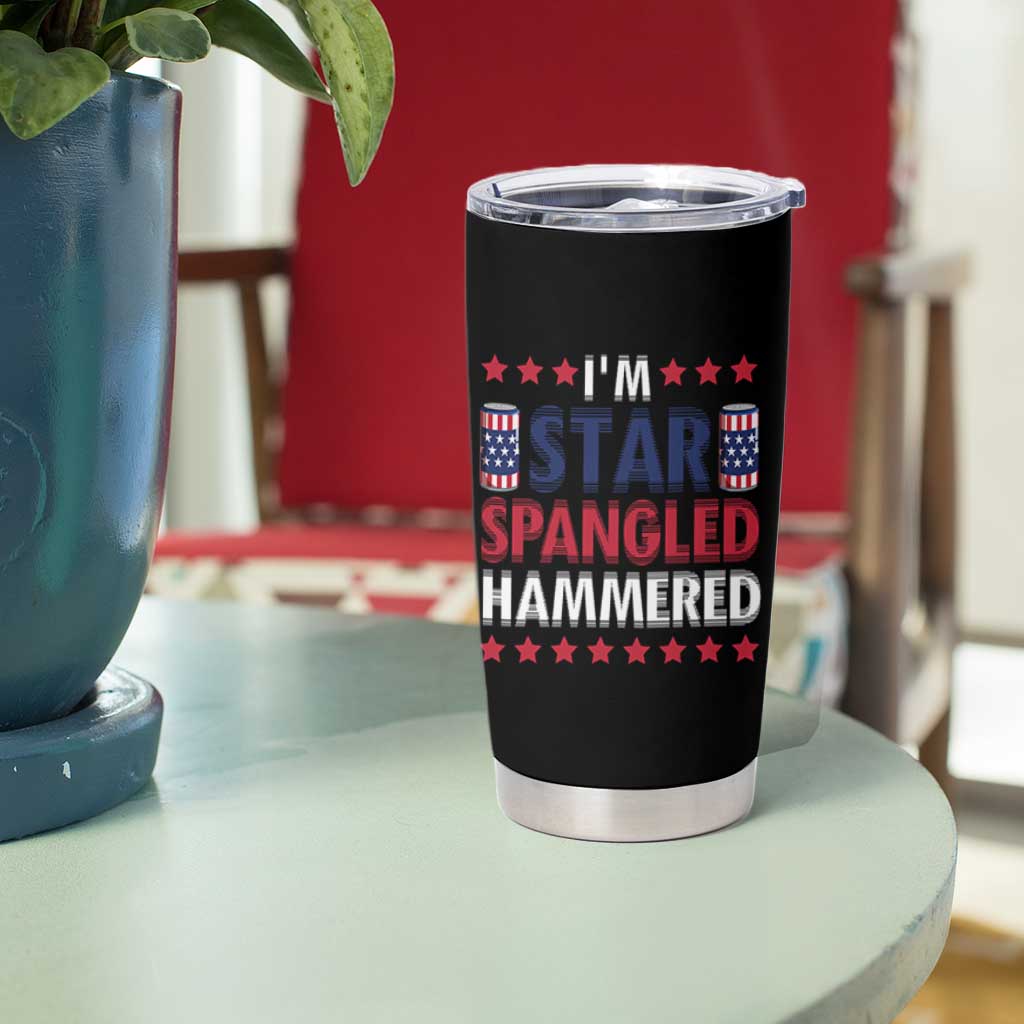 Funny 4th Of July Beer Drinking Lover Tumbler Cup I'm Star Spangled Hammered - Wonder Print Shop
