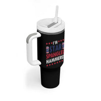 Funny 4th Of July Beer Drinking Lover Tumbler With Handle I'm Star Spangled Hammered - Wonder Print Shop
