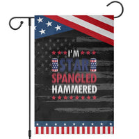 Funny 4th Of July Beer Drinking Lover Garden Flag I'm Star Spangled Hammered